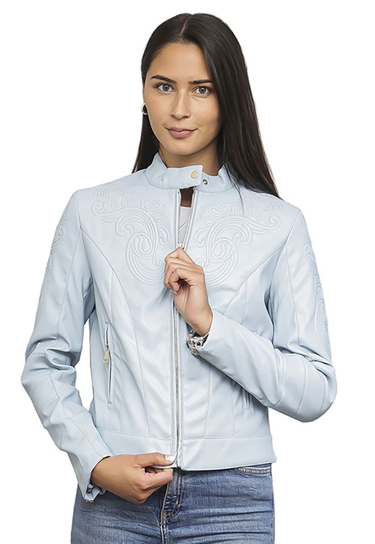 Chaqueta Ecocuero CHG07 Celeste-1