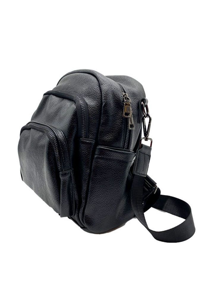 Mochila Cuero Negro CRU76-1
