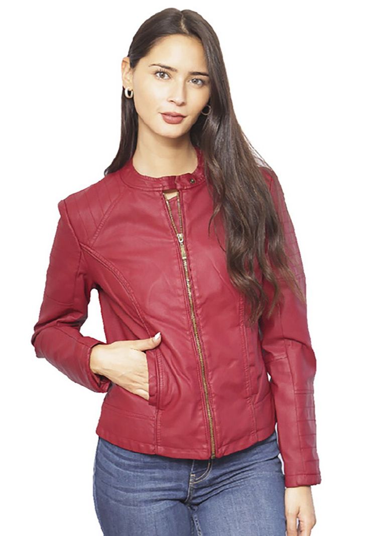 Chaqueta Ecocuero  CHF45 Rojo-0