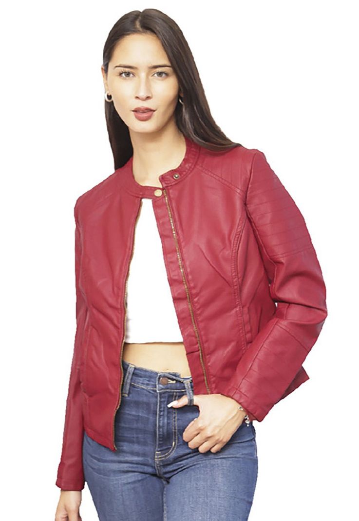 Chaqueta Ecocuero  CHF45 Rojo-1