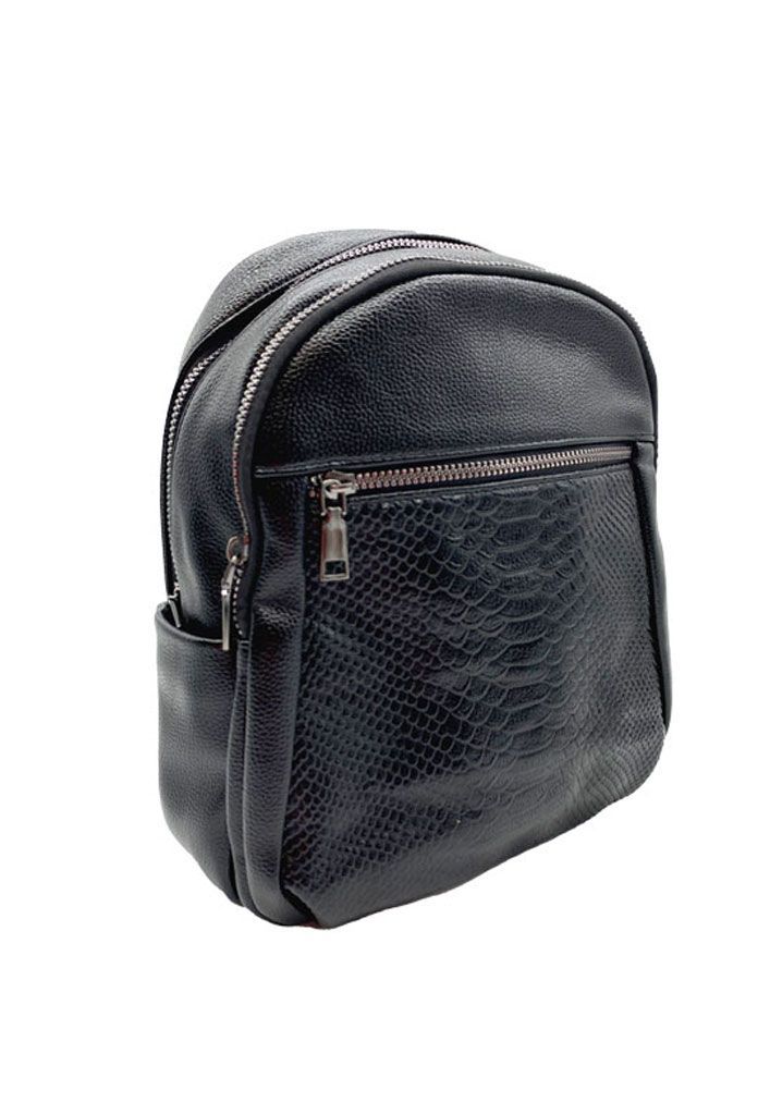 Mochila Cuero Negro CRU47-1
