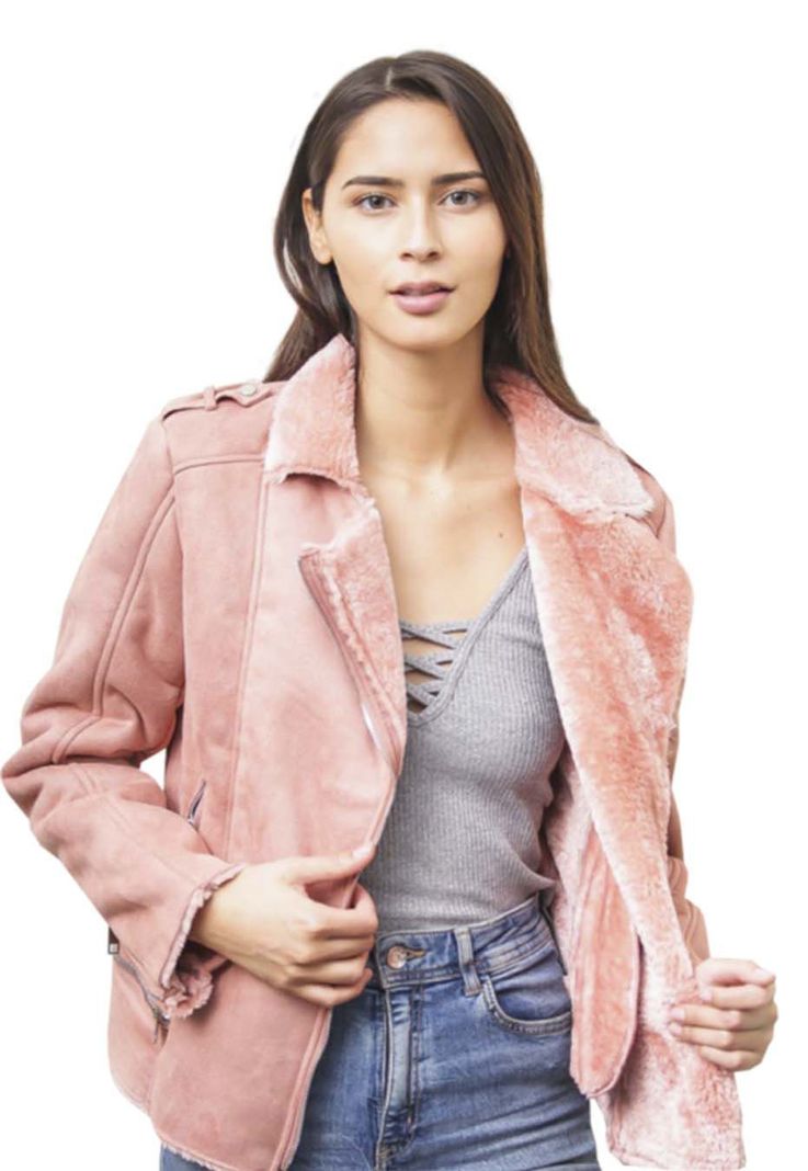 Chaqueta Gamuza Ecológica  CHF76 Rosado-1