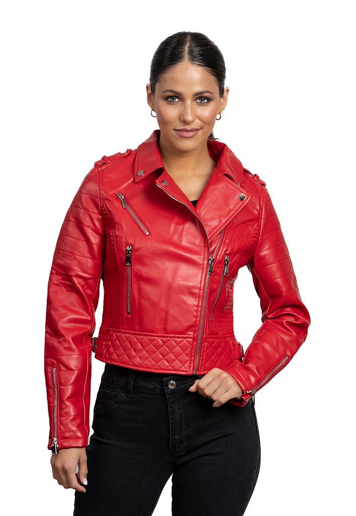 Chaqueta CHG80 Ecocuero Rojo-0