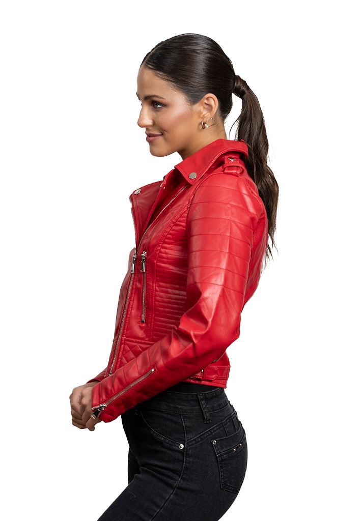 Chaqueta CHG80 Ecocuero Rojo-1