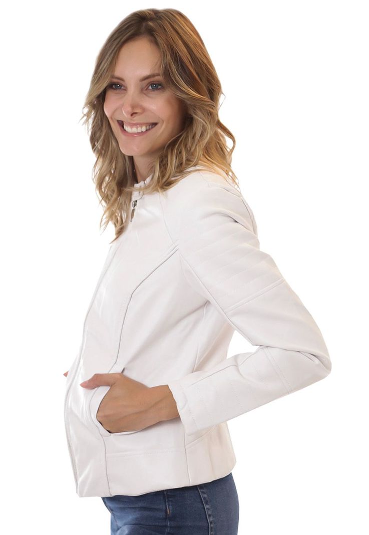 Chaqueta Ecocuero  CHF45 Blanco-2