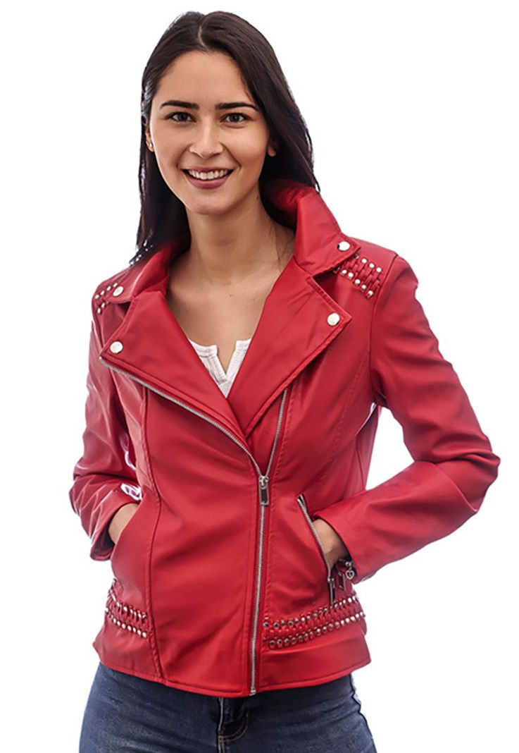 Chaqueta Ecocuero CHG32 Rojo-0