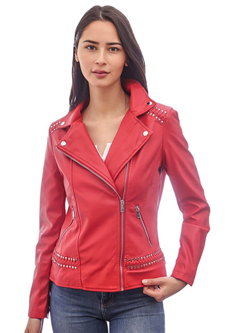 Chaqueta Ecocuero CHG32 Rojo-1