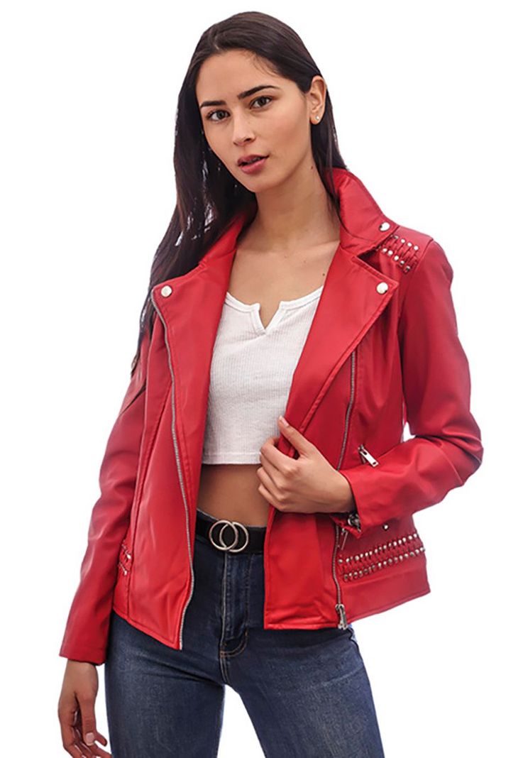 Chaqueta Ecocuero CHG32 Rojo-2