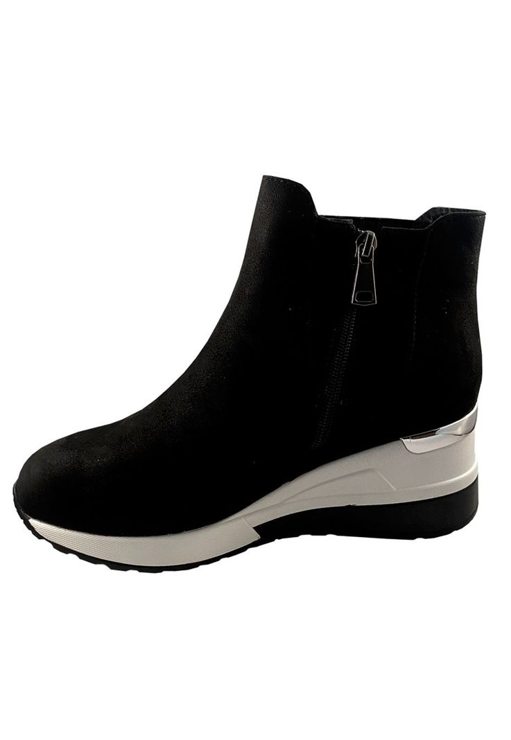 Zapatilla Gamuza Ecológica ZAZ07 Negro-4