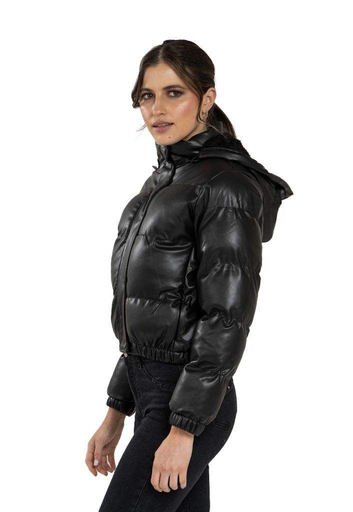 Chaqueta Puffa CHG74 Ecocuero Negro-1
