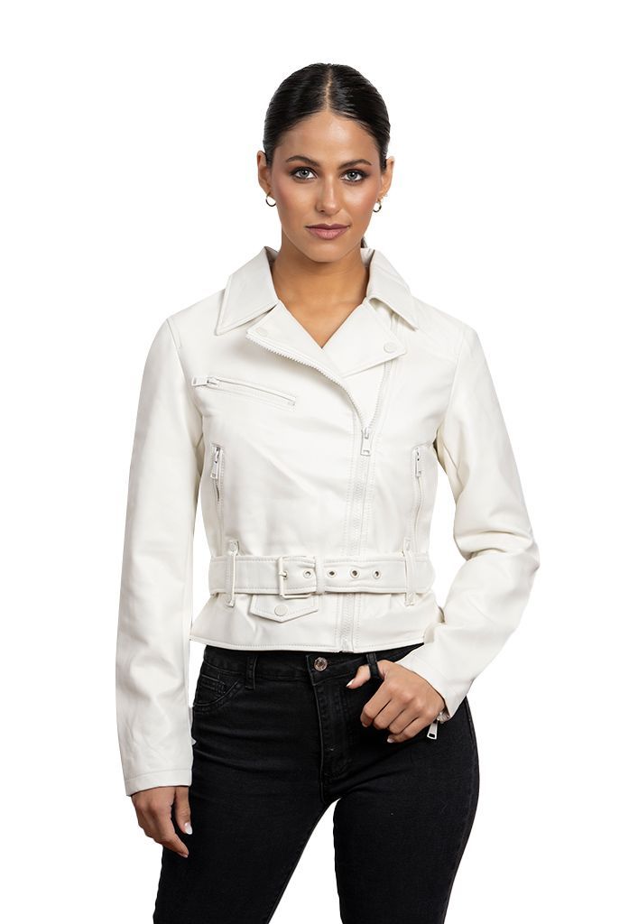 Chaqueta CHG82 Ecocuero Blanco-0