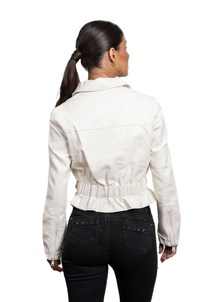 Chaqueta CHG82 Ecocuero Blanco-2