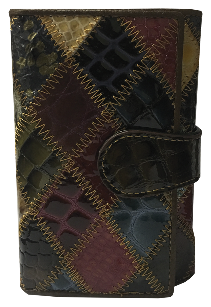 Billetera Cuero BI404 Multicolor Rombos-0