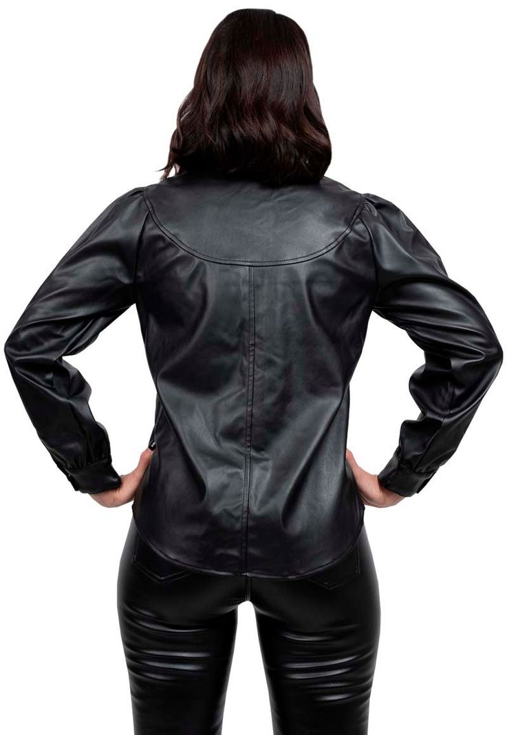 Camisa EcoCuero CHG62 Negro-2