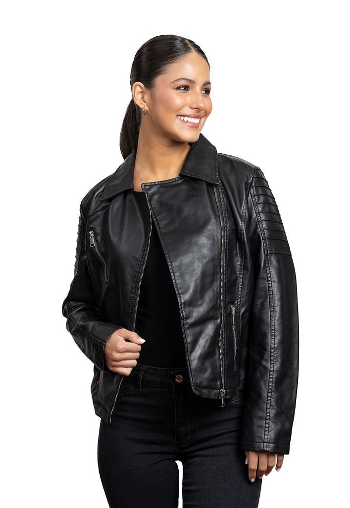 Chaqueta CHG81 Ecocuero Negro-1