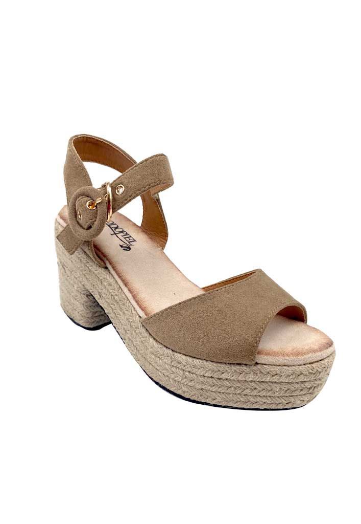 Sandalia Gamuza ecológica ZB019 Beige-1