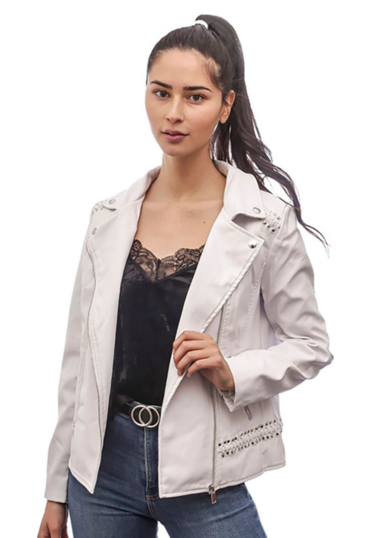 Chaqueta Ecocuero CHG32 Blanco-1