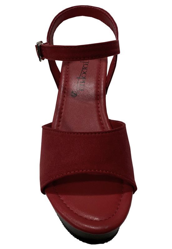 Sandalia Gamuza Ecológica ZAW34 Rojo-2