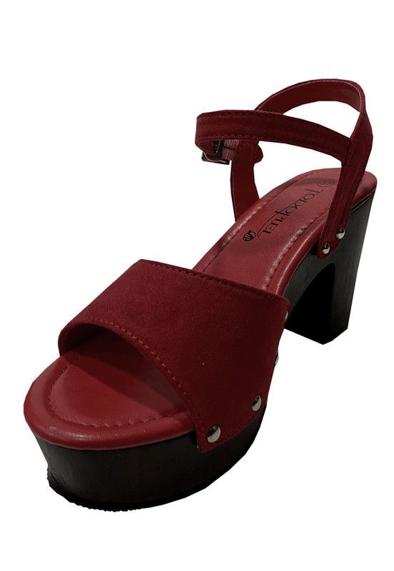 Sandalia Gamuza Ecológica ZAW34 Rojo-3