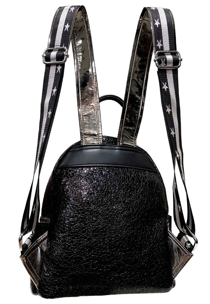 Mochila Cuero Ecológico CRO23 Negro-2