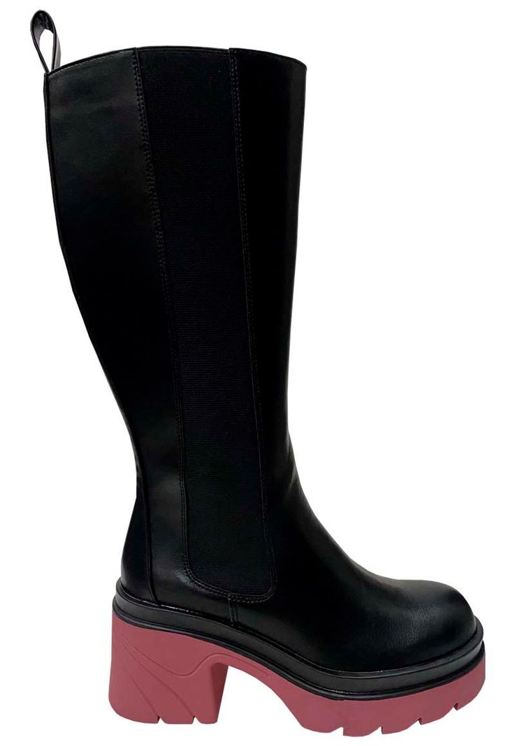Bota Ecocuero ZAZ66 Negro Rosado-0