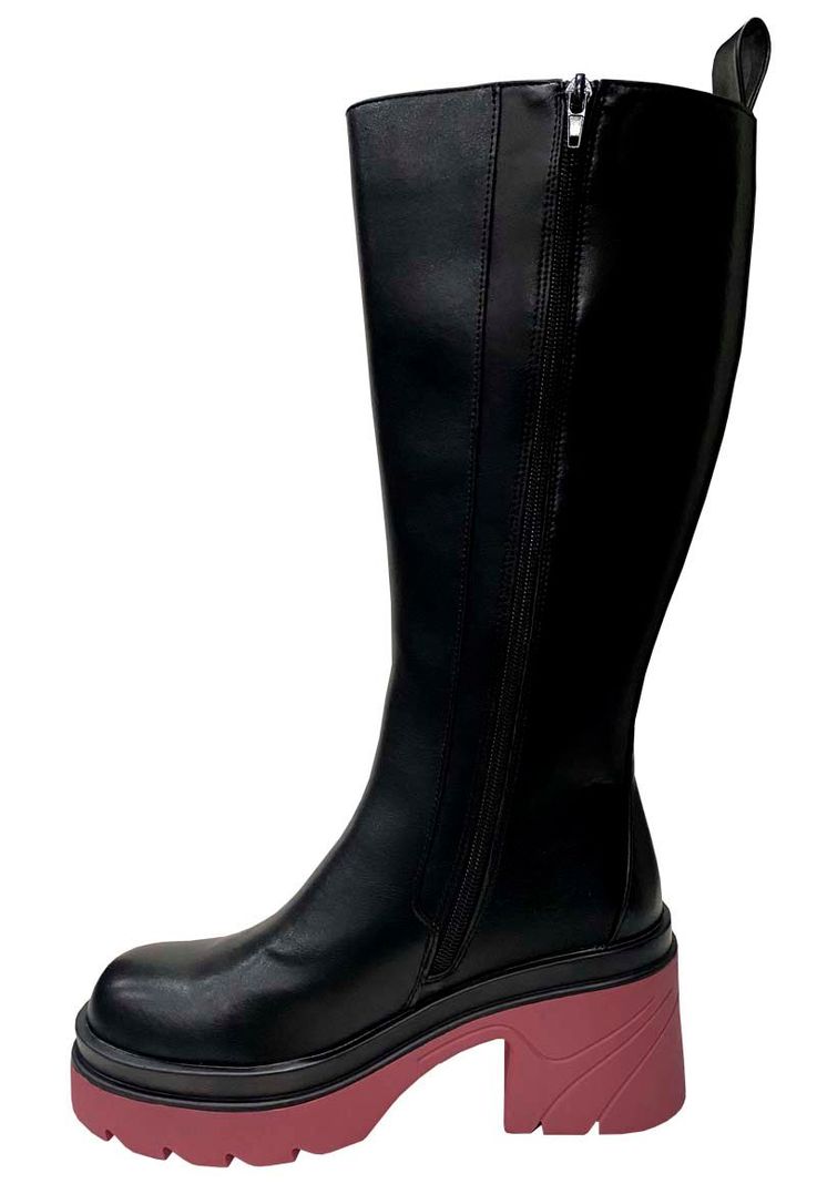 Bota Ecocuero ZAZ66 Negro Rosado-4