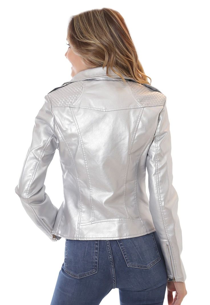 Chaqueta Ecocuero CHG50 Plata-1