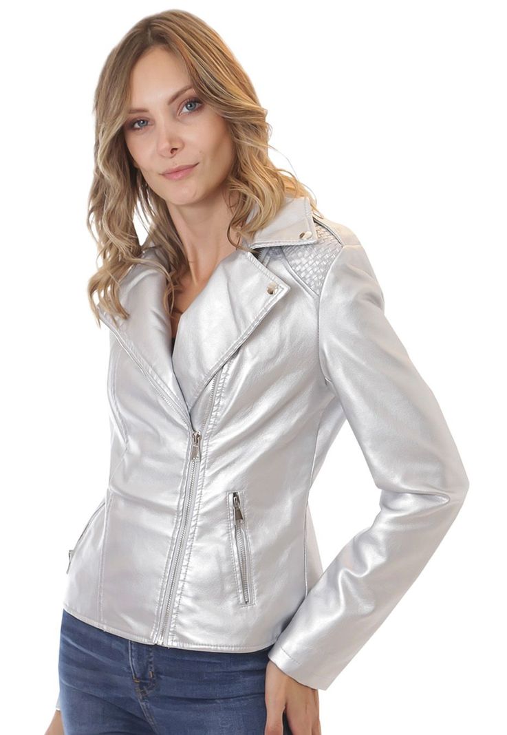 Chaqueta Ecocuero CHG50 Plata-2