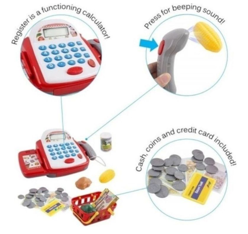 Caja Registradora Juguete Para Niños Con Accesorios Y Sonido-1