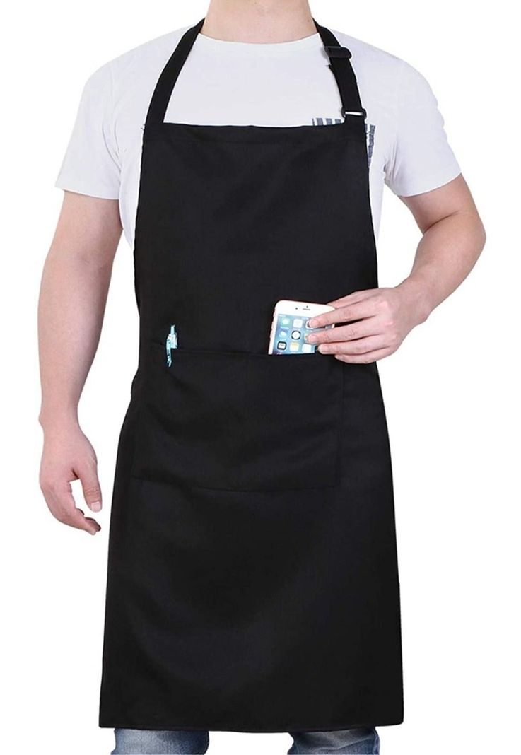 Pechera Delantal Negro Cocina Gastronomia Unisex-1