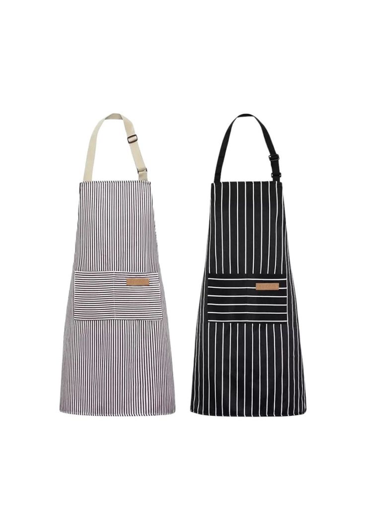 Pack 2 Pecheras Listadas | Delantales Chef Barberia Restaurante-0