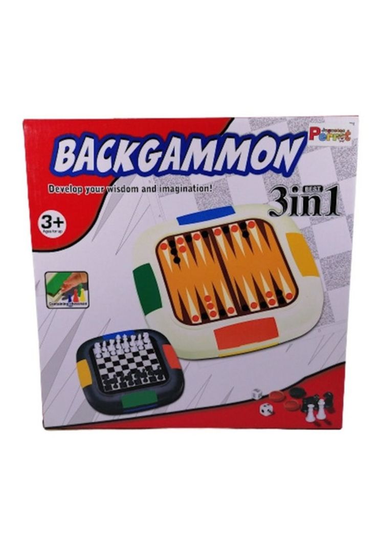 Juego De Mesa 3 En 1 Damas | Ajedrez | Backgammon-3