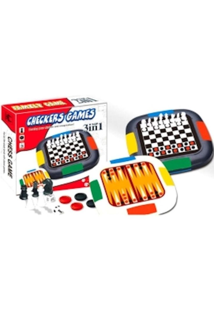 Juego De Mesa 3 En 1 Damas | Ajedrez | Backgammon-5