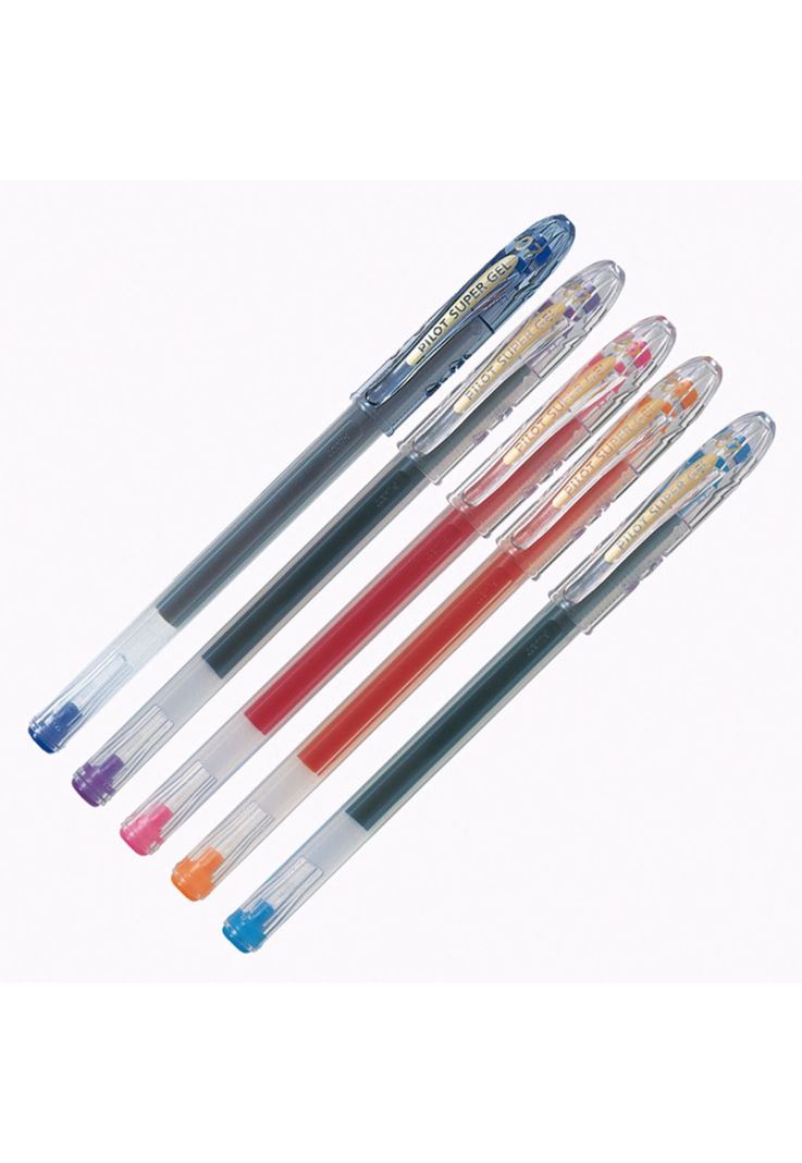 Set Lápiz Tinta 0.7 Super Gel Pilot 5 Colores-0