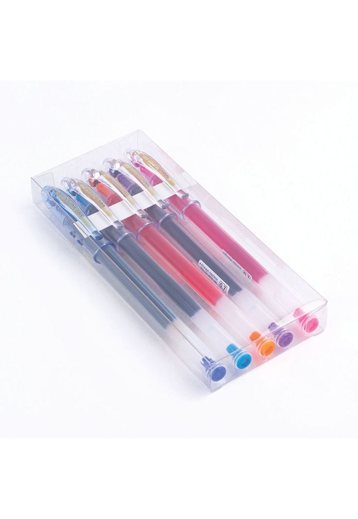 Set Lápiz Tinta 0.7 Super Gel Pilot 5 Colores-1