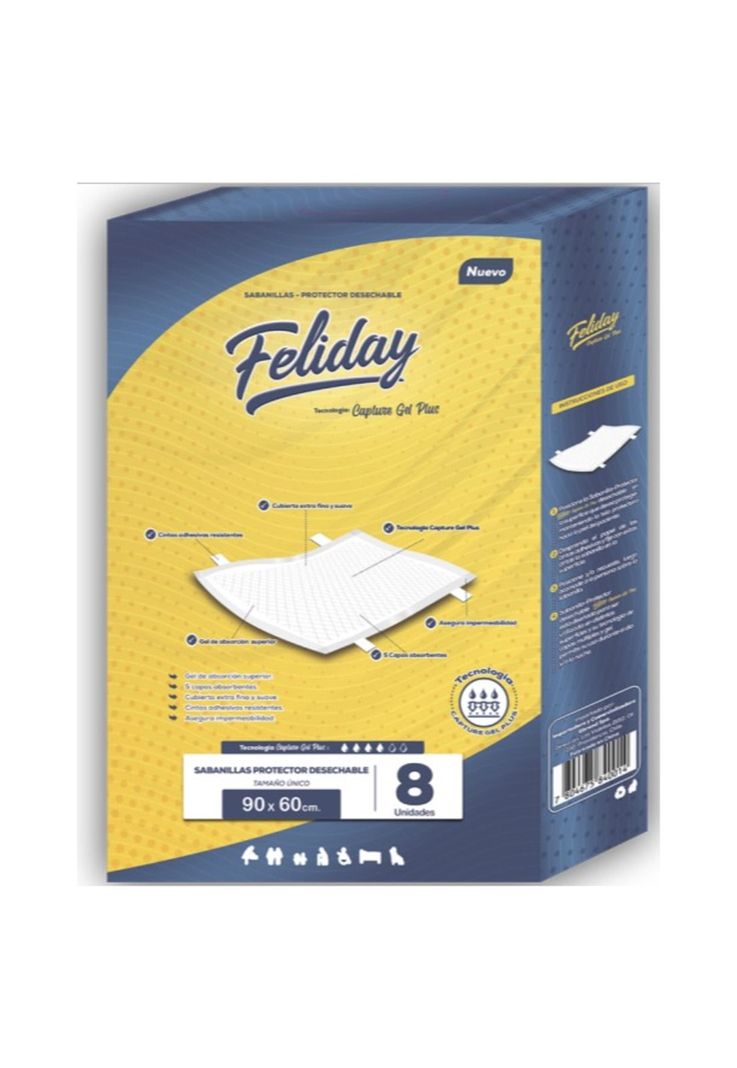 Sabanillas Bebes o Adultos Maxima Absorcion 90x60 - Feliday 8 Un-0