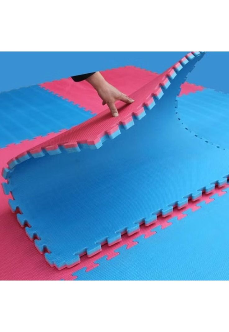 Pack 10 Pisos Tatami Goma Eva Premium 1mtX1mtX2 Cm Azul/Rojo-1