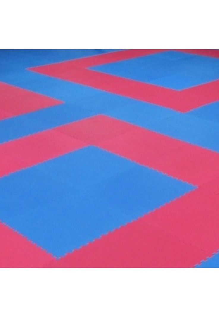 Pack 10 Pisos Tatami Goma Eva Premium 1mtX1mtX2 Cm Azul/Rojo-4