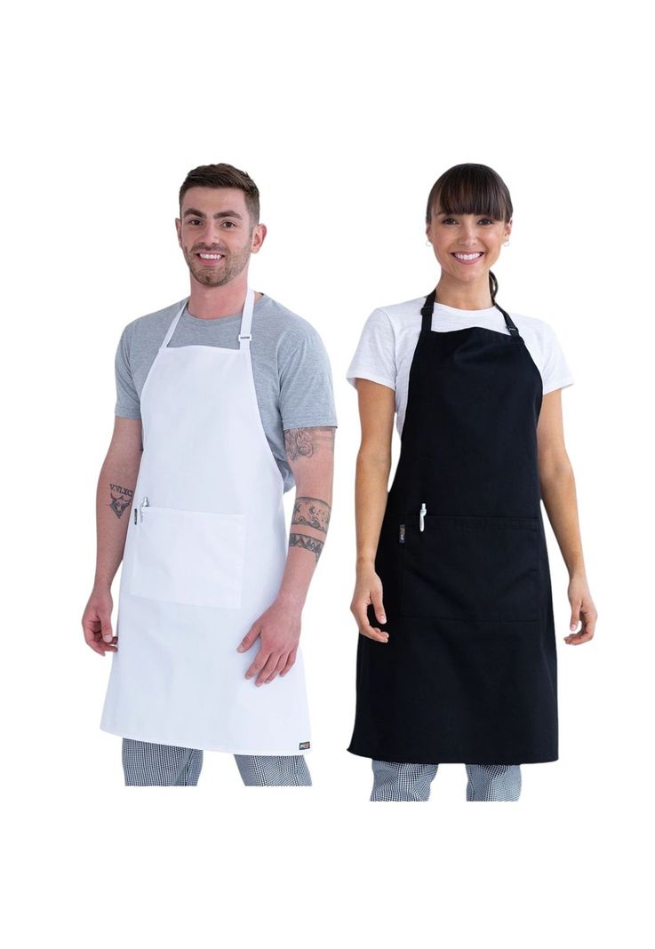 Pack 2 Pecheras | Delantales Chef Barberia Restaurante B&N-0