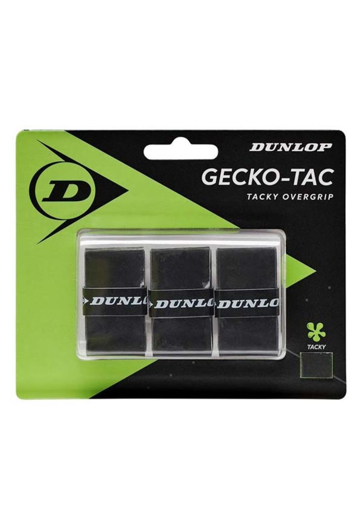 Overgrip Tenis Gecko Tac Dunlop Premium Agarre Negro X3-0