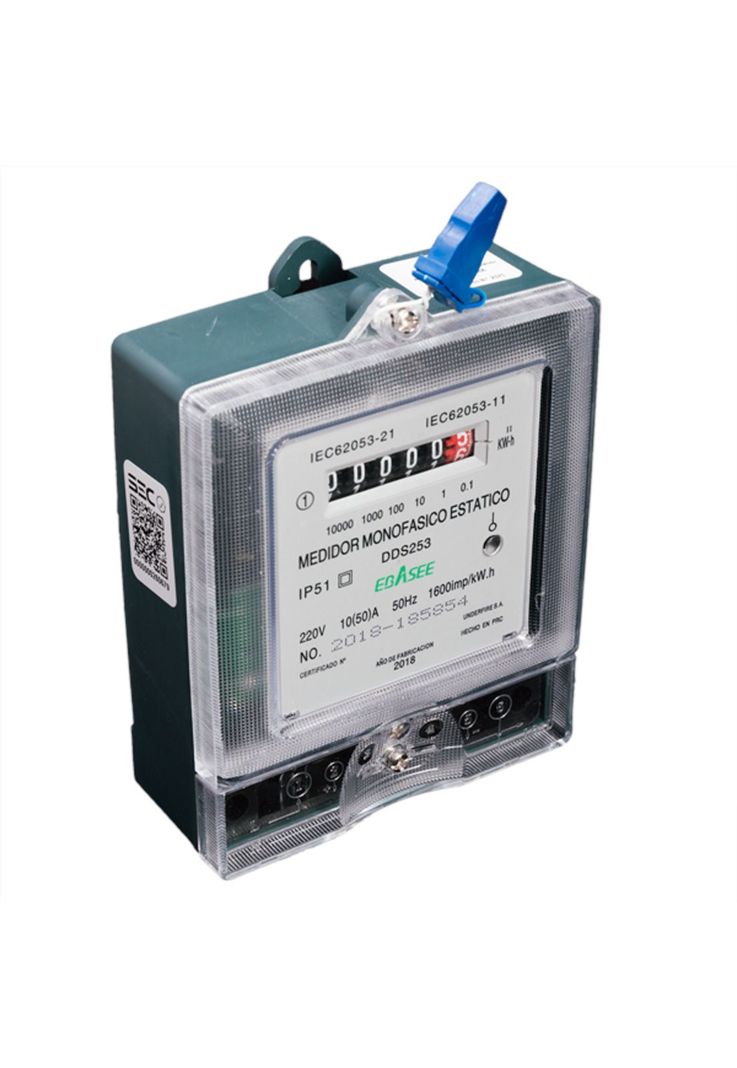 Medidor electrónico monofásico certificado de 10(50)A-0