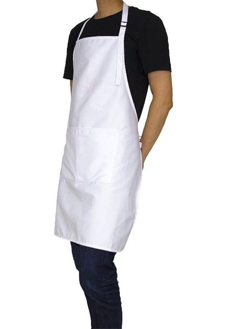 Pack X 4 Pechera Blanca Cocina Gastronomia Con Bolsillo-1