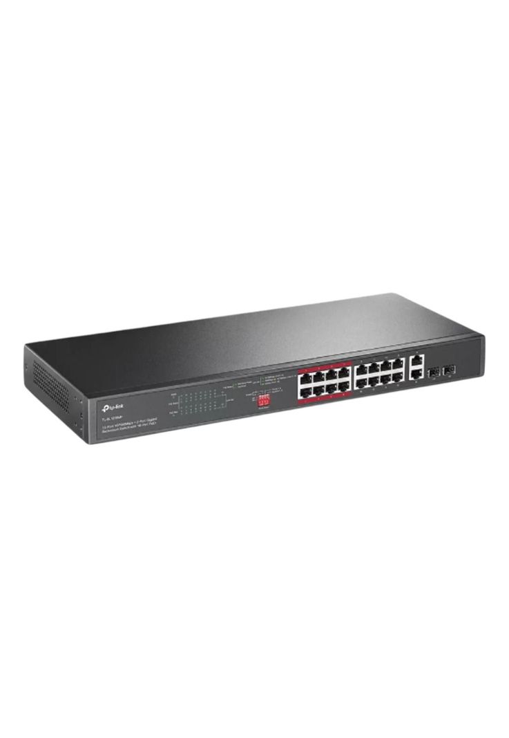 Switch 16 puertos PoE a 10/100 Mbps 2 puertos Gigabit RJ45 2 SFP TP-Link TL-SL1218MP-2