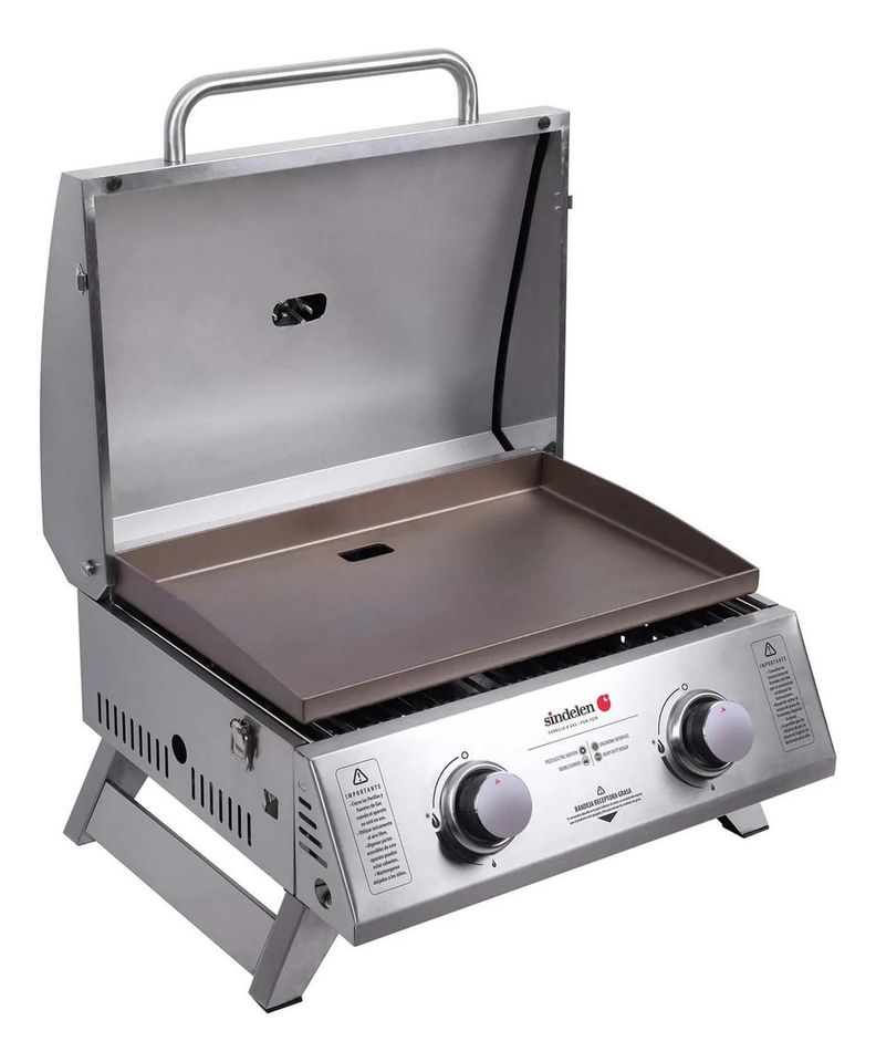 Parrilla A Gas Sindelen 2 Quemadores Pgm-2qin Inox-2