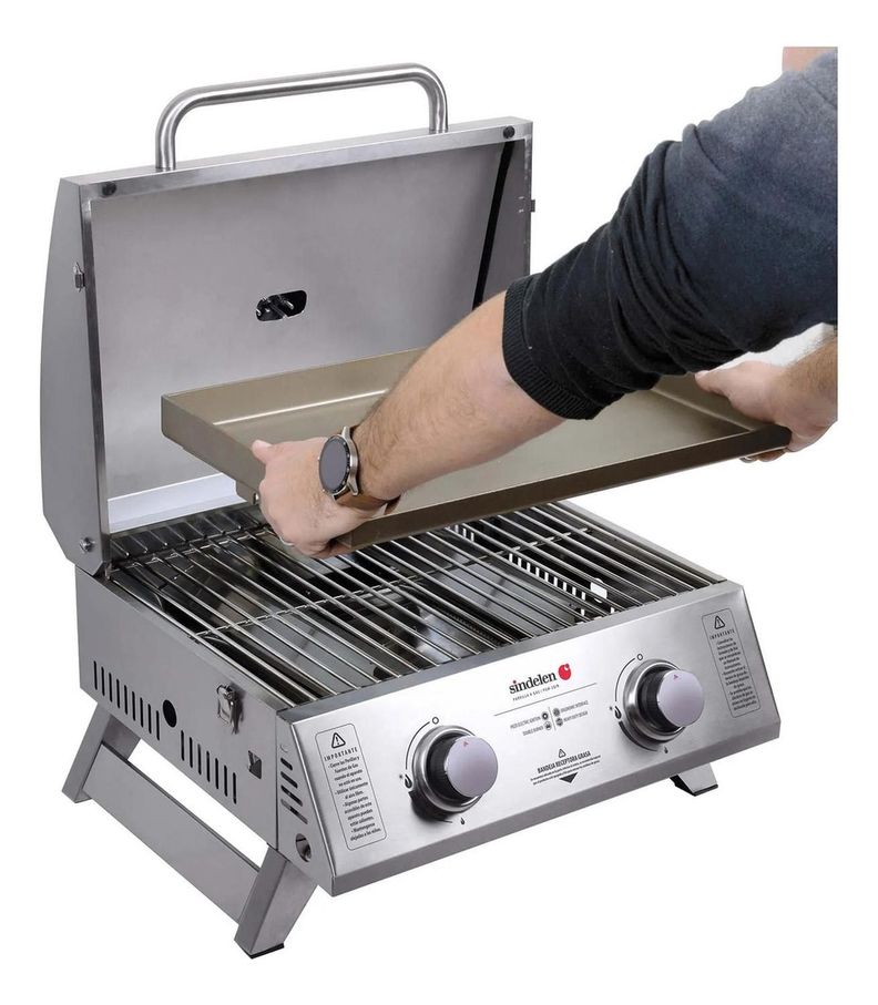 Parrilla A Gas Sindelen 2 Quemadores Pgm-2qin Inox-4