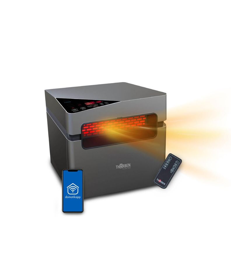 Estufa Eléctrica Infrarroja 2 en 1 Thor Silver 1500W Wifi-0