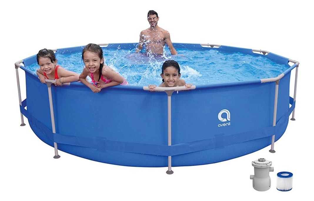 Piscina Con Filtro 6125 L 76x360 Cm Celeste-2