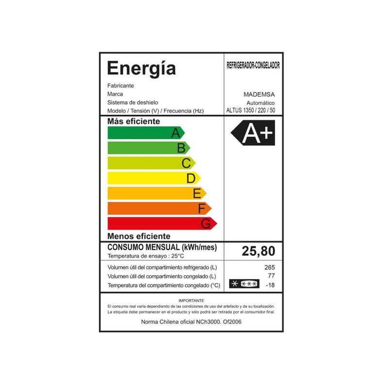Refrigerador Mademsa No Frost Top Freezer Altus 1350W 342 Lt Inox-6