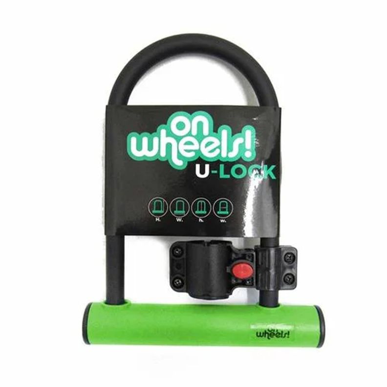 Candado De Bicicleta U-Lock Corto Verde-0