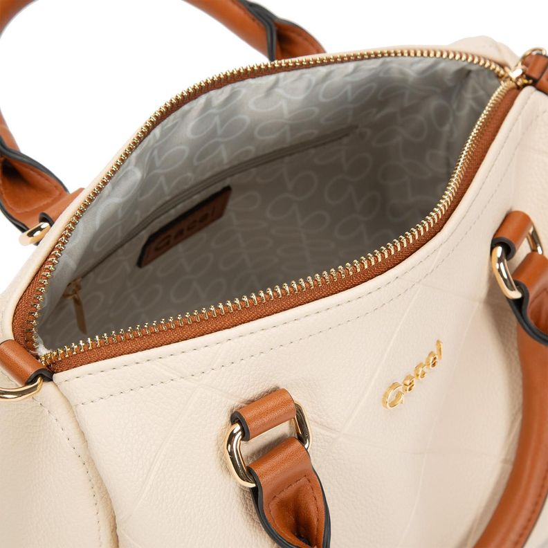 Cartera  Dos Asa Pe  Gacel  Off White  Car3185-4